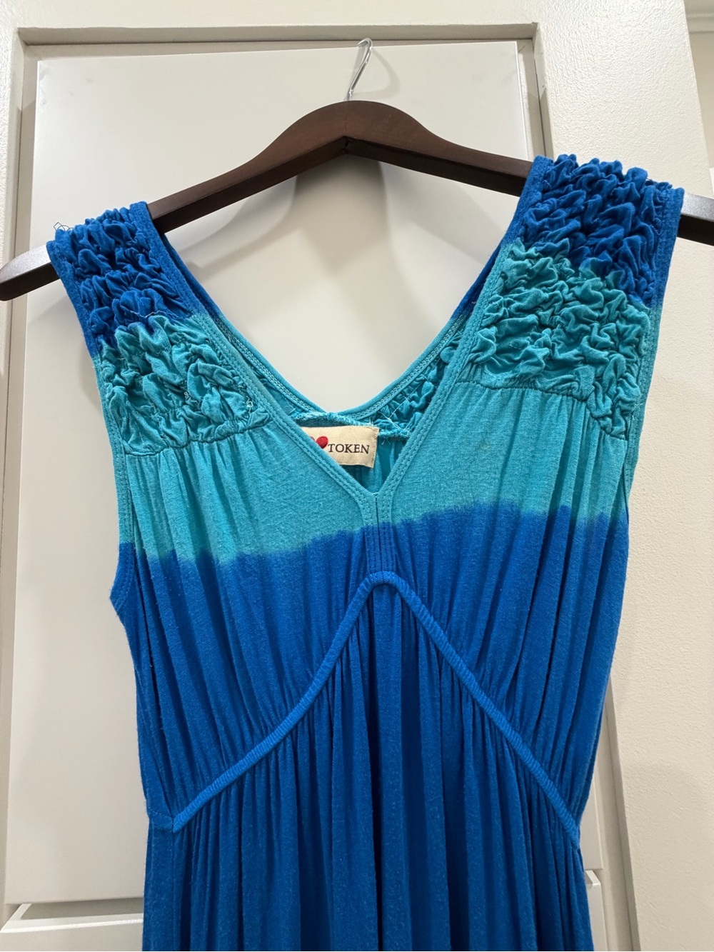 Love Token Blue and Teal Ombre Maxi Dress SZ S - Picture 6 of 8